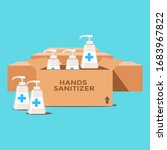 stock of hands sanitizer on the ... | Shutterstock .eps vector #1683967822