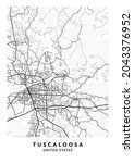 Tuscaloosa, Alabama, United States City Map - Tuscaloosa City Gold Map Poster Wall Art Home Decor Ready to Printable
