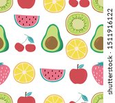 cute fruit background with... | Shutterstock .eps vector #1511916122