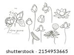 black lotus flower outline... | Shutterstock .eps vector #2154953665