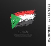 Flag Of Sudan In Grunge Brush...