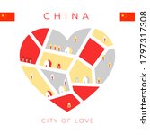 Flag Of China With Heart Shaped ...