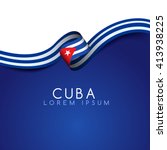 Cuba Flag Ribbon   Vector...