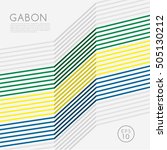 Gabon   Modern Outlined Flag...