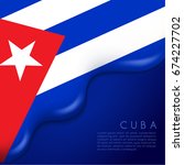 Cuba Flag On Creamy Liquid...