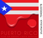 Puerto Rico Flag On Creamy...