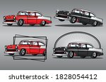 old classic car vector... | Shutterstock .eps vector #1828054412