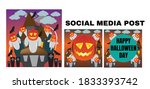  social media post halloween... | Shutterstock .eps vector #1833393742