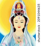 Avalokitesvara Bodhisattva chinese culture holy illustration 