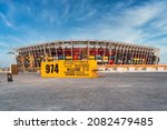Small photo of DOHA, QATAR - NOV 26, 2021: Stadium 974, previously known as Ras Abu Aboud Stadium, is football stadium which is built in Doha, Qatar for the 2022 FIFA World Cup.
