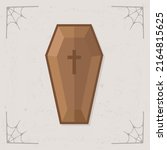 coffin icon. wooden vampire... | Shutterstock .eps vector #2164815625