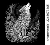 howling wolf illustration...