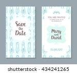 wedding cards set. romantic... | Shutterstock .eps vector #434241265
