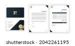 abstract golden logo. clover... | Shutterstock .eps vector #2042261195