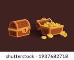 vector cartoon treasure chest... | Shutterstock .eps vector #1937682718