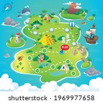 game map. pirate treasure maps... | Shutterstock .eps vector #1969977658