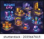 futuristic night city.... | Shutterstock .eps vector #2035667615