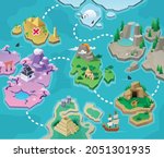 game map. pirate treasure maps... | Shutterstock .eps vector #2051301935