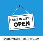 come in we're open signboard.... | Shutterstock .eps vector #1833492625