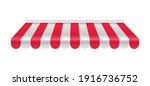 realistic striped awning. red... | Shutterstock .eps vector #1916736752