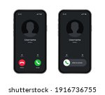 phone call screen interface.... | Shutterstock .eps vector #1916736755