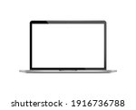 realistic laptop front view.... | Shutterstock .eps vector #1916736788
