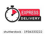 express delivery logo. timer... | Shutterstock .eps vector #1936333222
