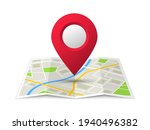folded location map with marker.... | Shutterstock .eps vector #1940496382