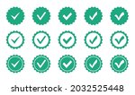 set of check mark badges.... | Shutterstock .eps vector #2032525448