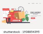 delivery truck. man sending... | Shutterstock .eps vector #1938854395