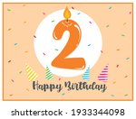 happy second birthday. cute... | Shutterstock .eps vector #1933344098