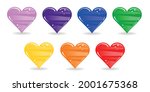 rainbow colors hearts. colorful ... | Shutterstock .eps vector #2001675368