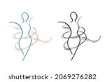 vector silhouette set of woman...