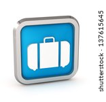 blue baggage icon on a white... | Shutterstock . vector #137615645
