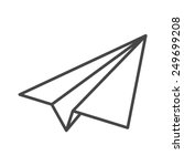 Black Linear Paper Plane Icon