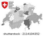 black and white map with swiss... | Shutterstock .eps vector #2114104352