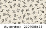 outline leaves seamless repeat... | Shutterstock .eps vector #2104008635