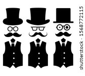 set of gentleman figures  black ... | Shutterstock .eps vector #1568772115
