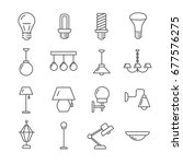 set of lamps related vector... | Shutterstock .eps vector #677576275