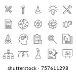 set of development related... | Shutterstock .eps vector #757611298