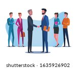 business partnership handshake. ... | Shutterstock .eps vector #1635926902