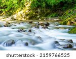 Flow Of A Mountain River Among...