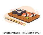 Vector Illustration Of Sushi...