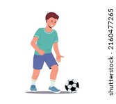 kids football. sportsman child... | Shutterstock .eps vector #2160477265