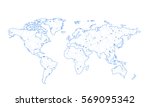 vector map of world with trendy ... | Shutterstock .eps vector #569095342
