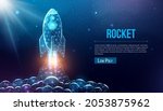 rocket launch  wireframe... | Shutterstock .eps vector #2053875962
