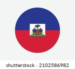 Haiti Round Country Flag. Haitian Circle National Flag. Republic of Haiti Circular Shape Button Banner. EPS Vector Illustration.
