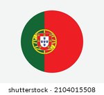 portugal round country flag.... | Shutterstock .eps vector #2104015508