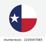texas usa round state flag. tx  ... | Shutterstock .eps vector #2105047085