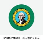washington usa round state flag.... | Shutterstock .eps vector #2105047112